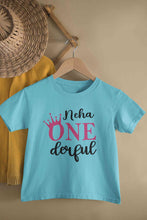 Load image into Gallery viewer, Custom Name First Birthday Half Sleeves T-Shirt For Girls -KidsFashionVilla
