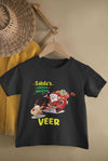 Customized Name Santas Little Helper Christmas Half Sleeves T-Shirt for Boy-KidsFashionVilla