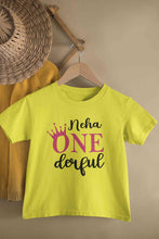 Load image into Gallery viewer, Custom Name First Birthday Half Sleeves T-Shirt For Girls -KidsFashionVilla
