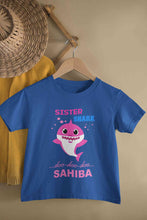 Load image into Gallery viewer, Custom Name Sister Shark Doo Doo Doo Rakhi Half Sleeves T-Shirt For Girls -KidsFashionVilla
