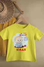 Load image into Gallery viewer, Custom Name My First Diwali Half Sleeves T-Shirt for Boy-KidsFashionVilla

