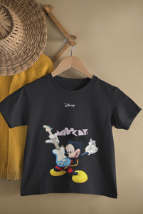 Playing Guitar Cartoon Half Sleeves T-Shirt for Boy-KidsFashionVilla