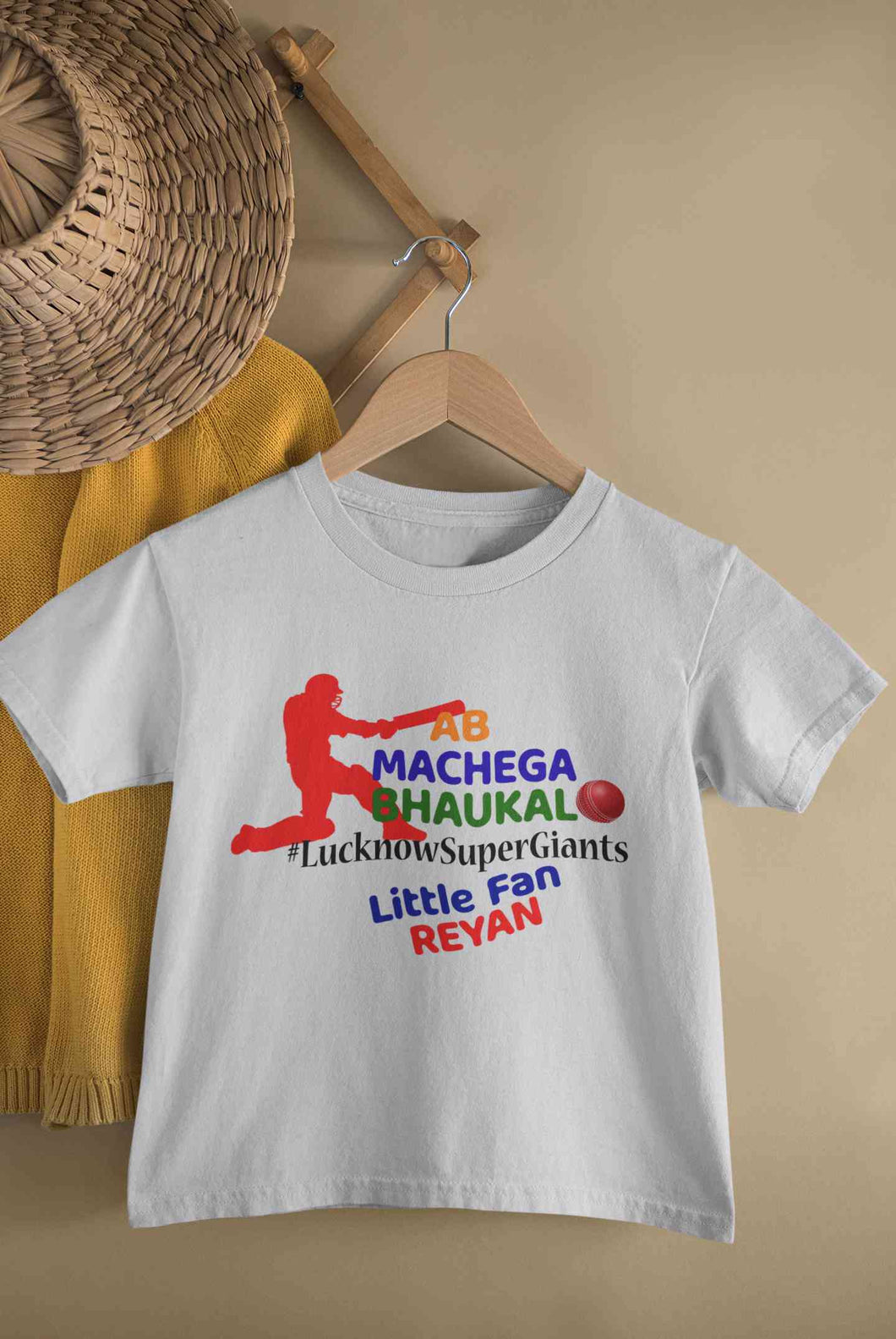 Custom Name IPL LSG LucknowSuperGiants Boy Half Sleeves T-Shirt for Boy-KidsFashionVilla