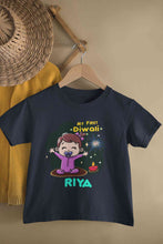 Load image into Gallery viewer, Custom Name My First Diwali Half Sleeves T-Shirt For Girls -KidsFashionVilla
