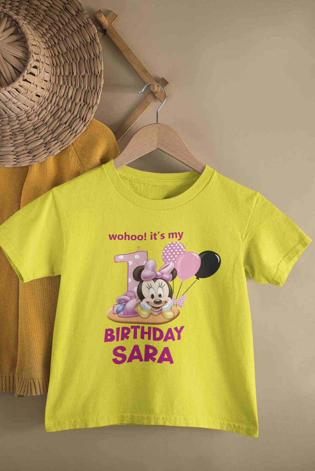 Custom Name Its My First Birthday Half Sleeves T-Shirt For Girls -KidsFashionVilla