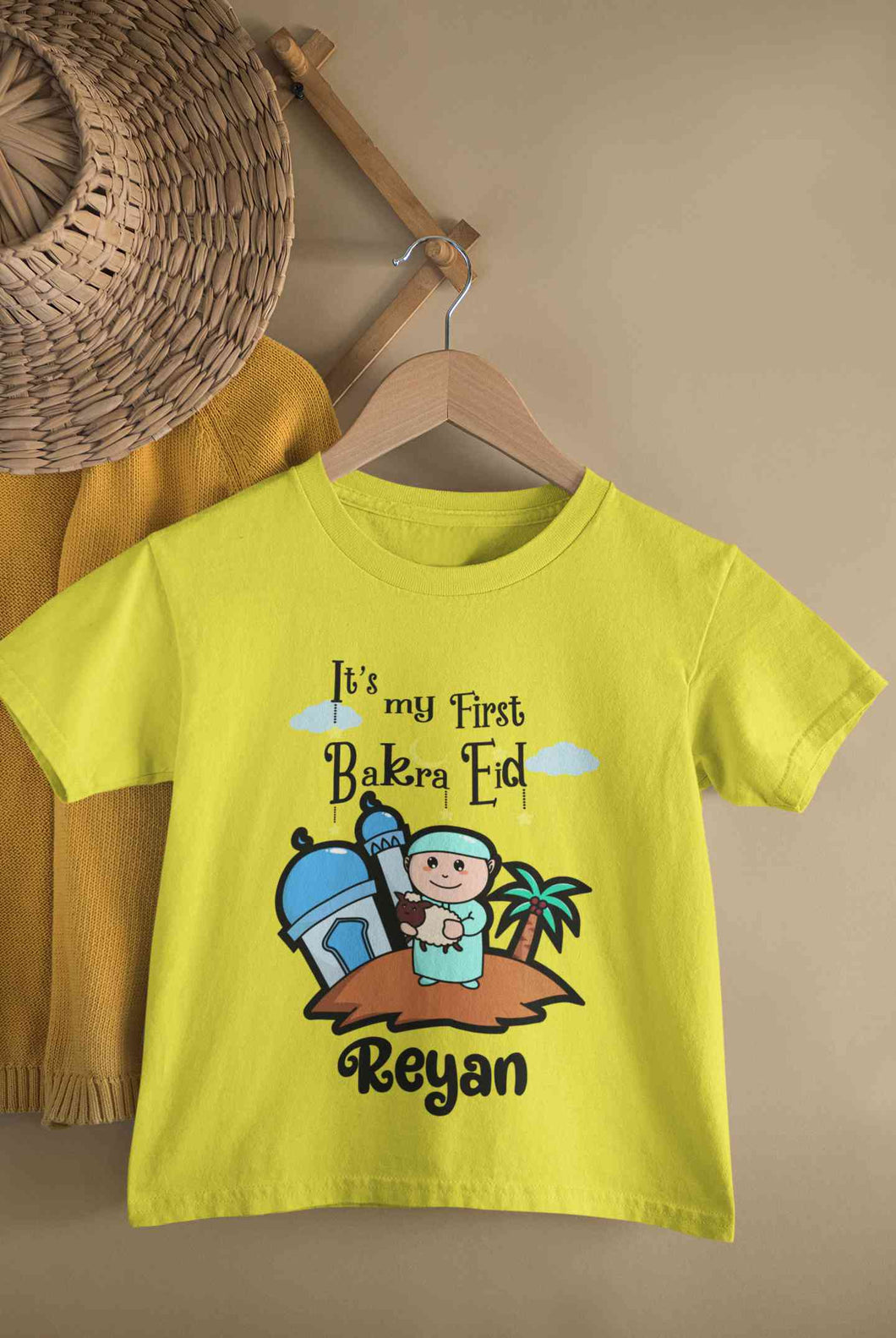 Custom Name Its My First Bakra Eid Half Sleeves T-Shirt for Boy-KidsFashionVilla