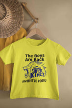 Load image into Gallery viewer, The Boys Are Back Whistle Podu IPL CSK Chennai Super Kings Half Sleeves T-Shirt for Boy-KidsFashionVilla
