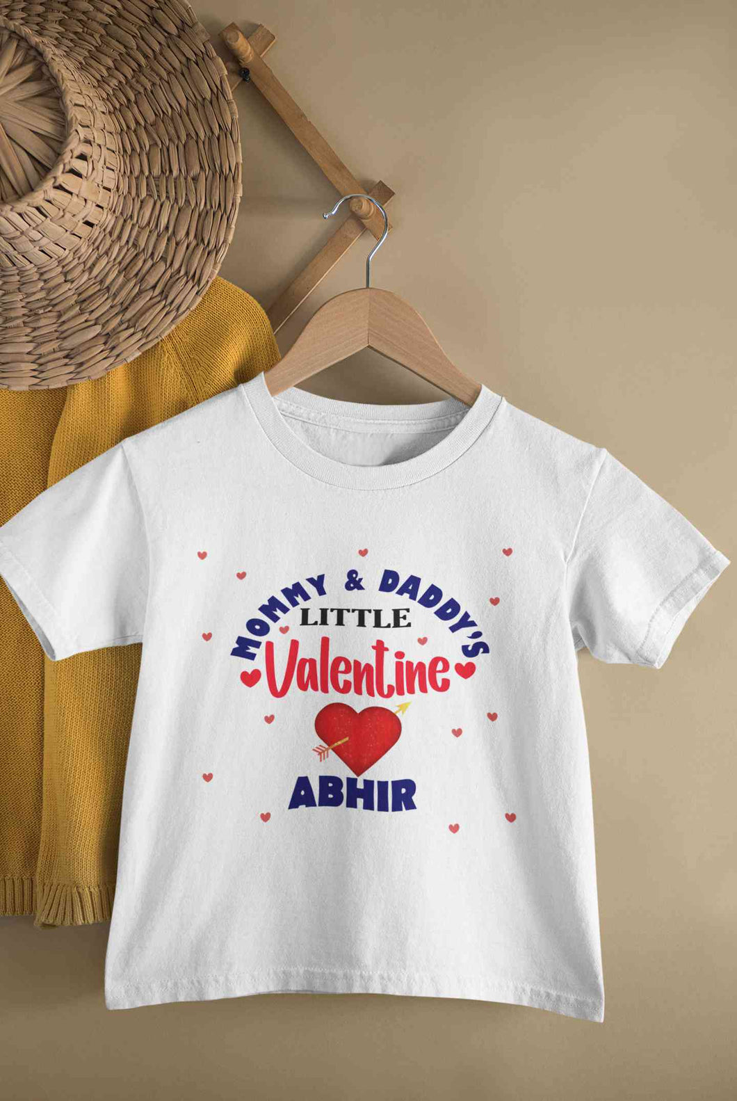 Custom Name Mommys And Daddys Little Valentine Half Sleeves T-Shirt for Boy-KidsFashionVilla