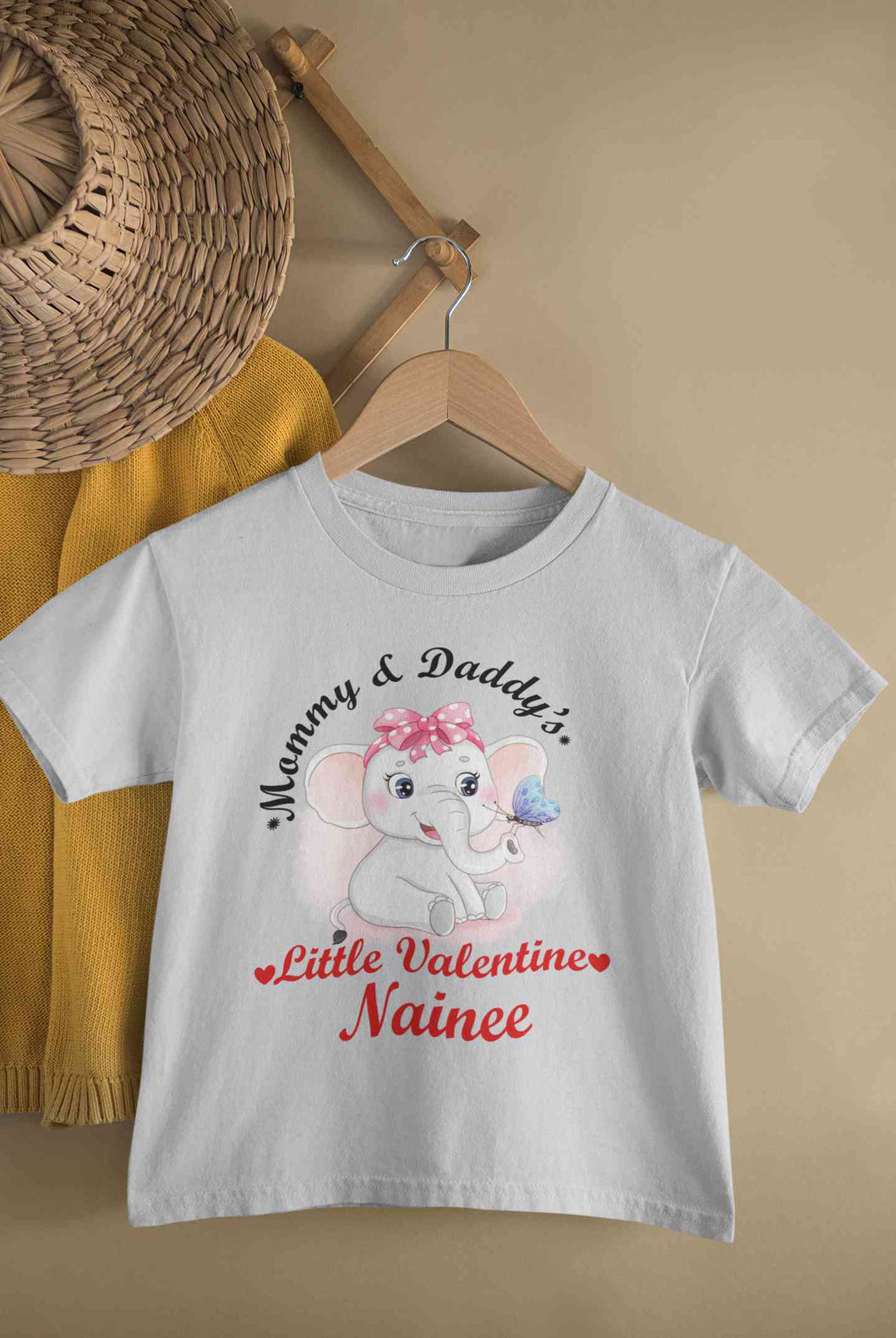 Custom Name Mommy And Daddys Little Valentine Half Sleeves T-Shirt For Girls -KidsFashionVilla