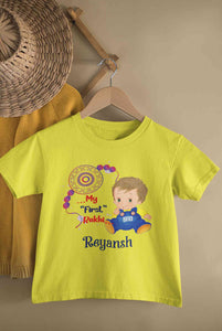 Custom Name My First Rakhi Half Sleeves T-Shirt for Boy-KidsFashionVilla