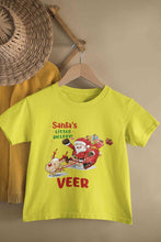 Load image into Gallery viewer, Customized Name Santas Little Helper Christmas Half Sleeves T-Shirt for Boy-KidsFashionVilla
