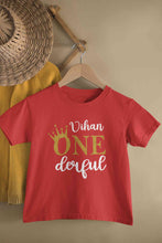 Load image into Gallery viewer, Custom Name First Birthday Half Sleeves T-Shirt for Boy-KidsFashionVilla
