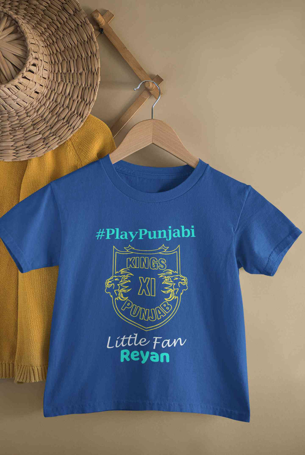 Custom Name IPL PBKS Punjab Kings PlayPunjabi Kings Eleven Punjab Boy Half Sleeves T-Shirt for Boy-KidsFashionVilla