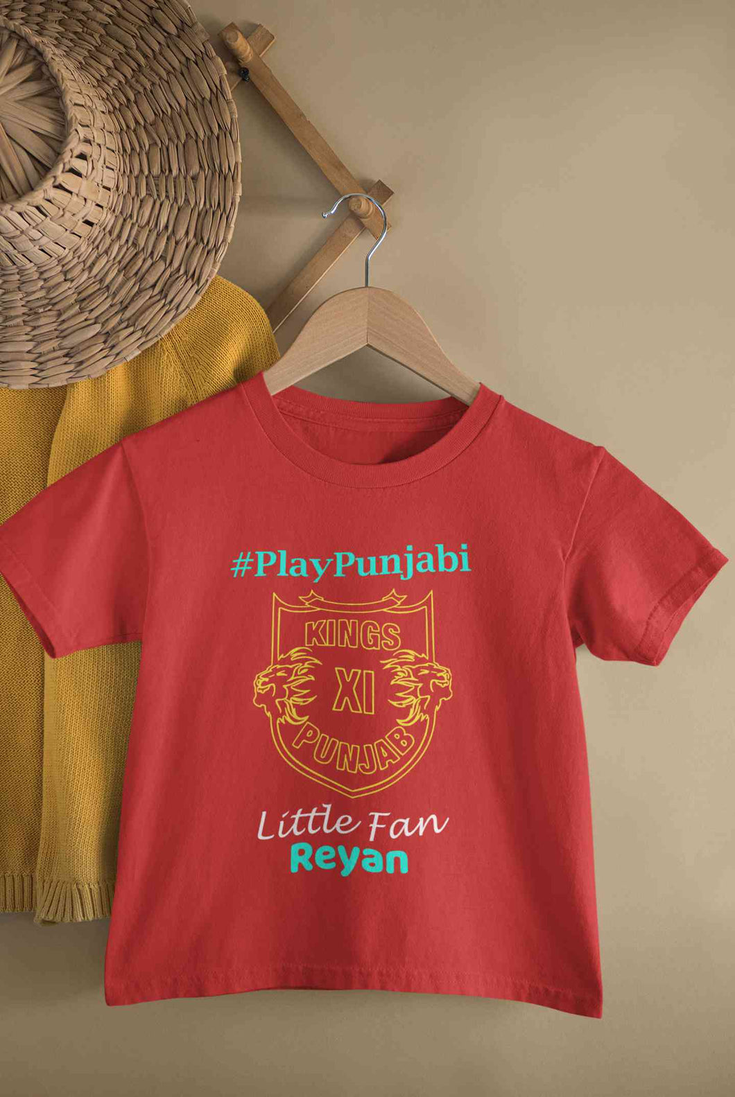 Custom Name IPL PBKS Punjab Kings PlayPunjabi Kings Eleven Punjab Boy Half Sleeves T-Shirt for Boy-KidsFashionVilla