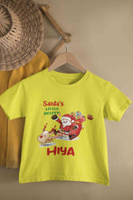 Load image into Gallery viewer, Customized Name Santas Little Helper Christmas Half Sleeves T-Shirt For Girls -KidsFashionVilla
