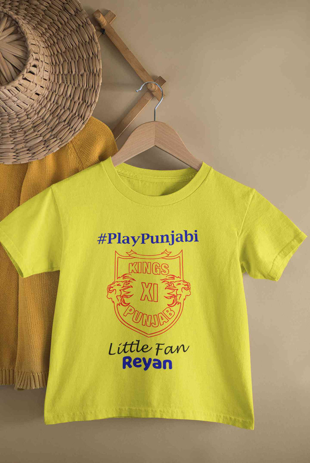 Custom Name IPL PBKS Punjab Kings PlayPunjabi Kings Eleven Punjab Boy Half Sleeves T-Shirt for Boy-KidsFashionVilla