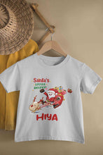 Load image into Gallery viewer, Customized Name Santas Little Helper Christmas Half Sleeves T-Shirt For Girls -KidsFashionVilla

