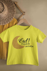 Custom Name Eid Mubaaarak Half Sleeves T-Shirt for Boy-KidsFashionVilla