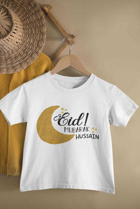 Custom Name Eid Mubaaarak Half Sleeves T-Shirt for Boy-KidsFashionVilla