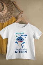 Load image into Gallery viewer, Custom Name Brother Shark Doo Doo Doo Rakhi Half Sleeves T-Shirt for Boy-KidsFashionVilla
