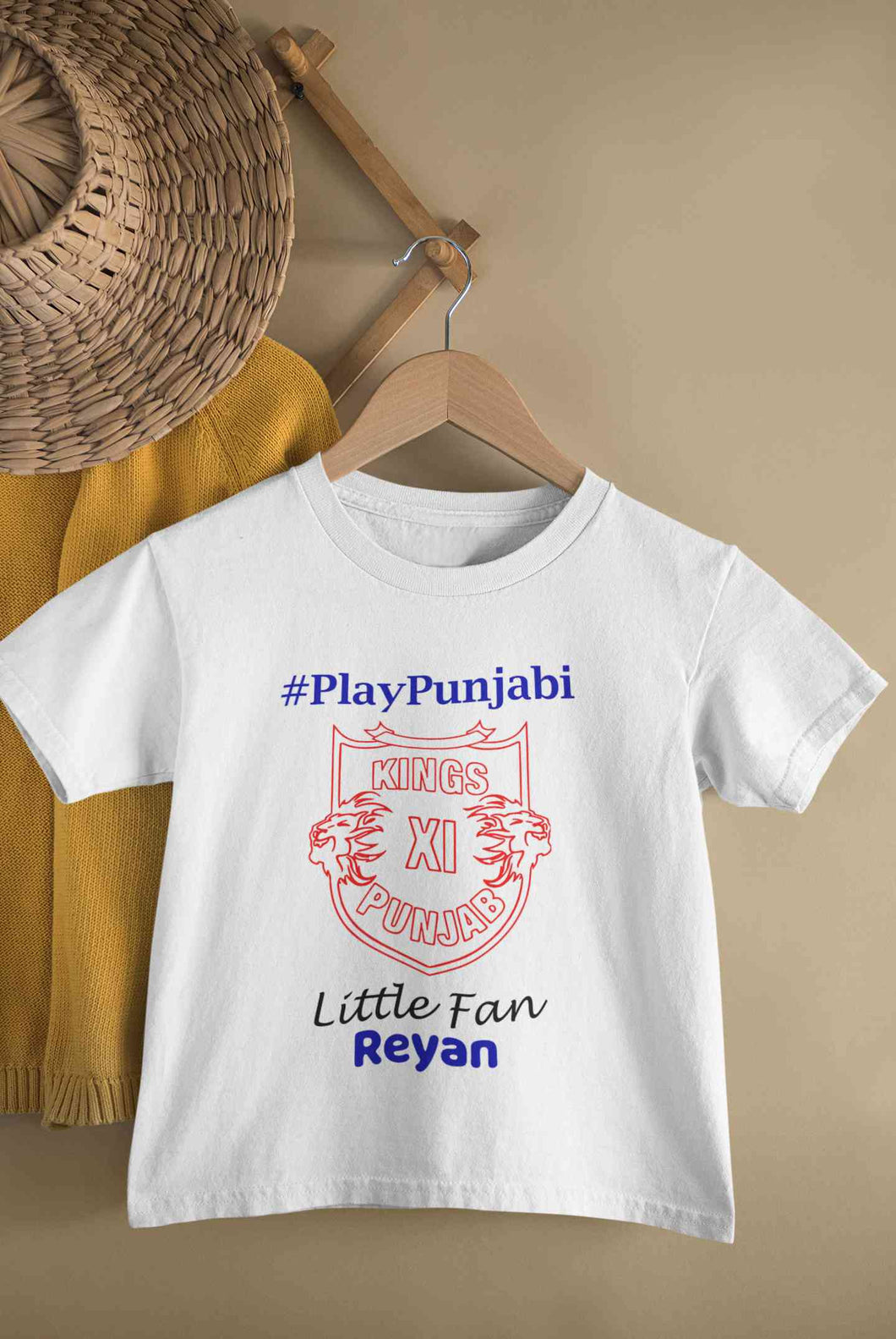 Custom Name IPL PBKS Punjab Kings PlayPunjabi Kings Eleven Punjab Boy Half Sleeves T-Shirt for Boy-KidsFashionVilla