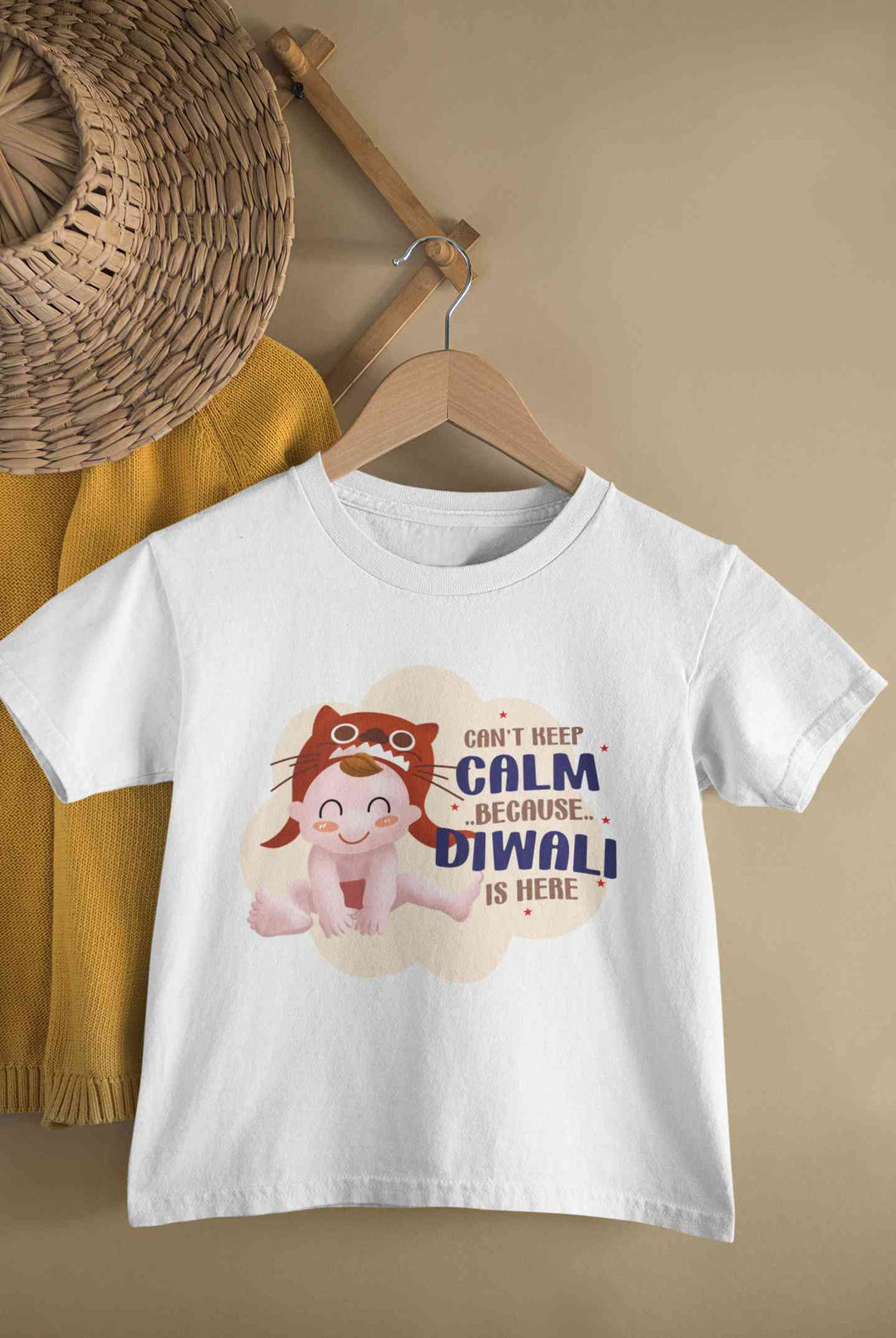 Can Not Keep Calm Because Diwali Is Here Half Sleeves T-Shirt for Boy-KidsFashionVilla