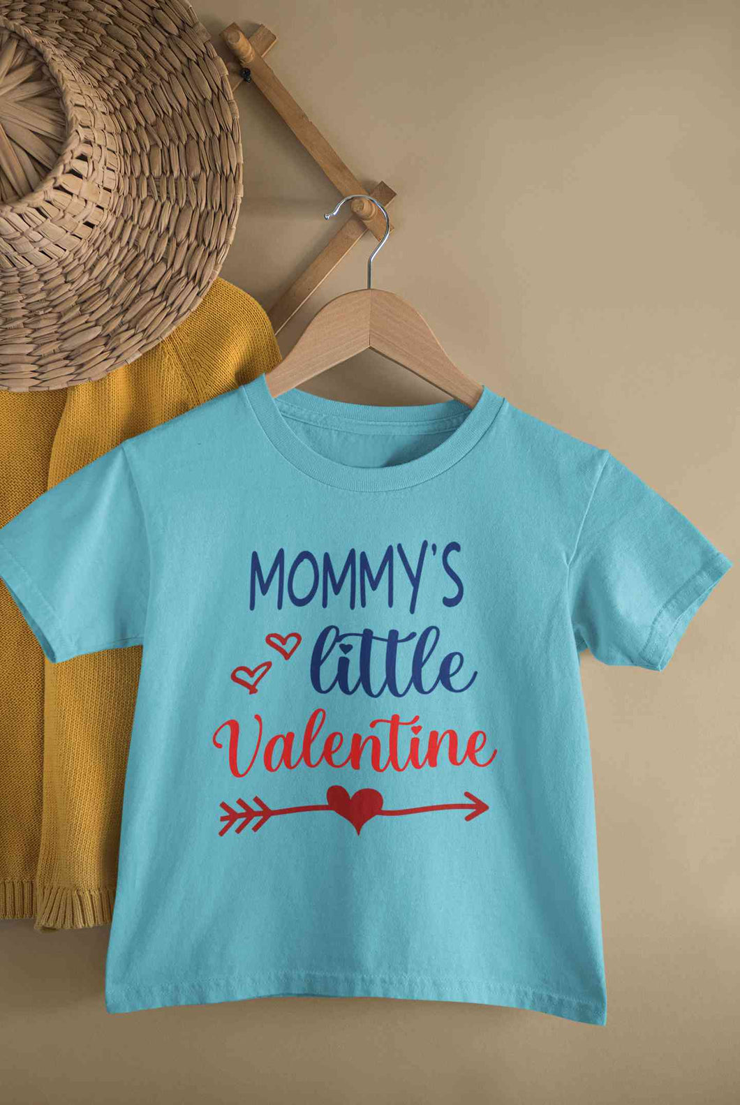 Mommys Little Valentine Half Sleeves T-Shirt For Girls -KidsFashionVilla