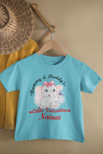 Load image into Gallery viewer, Custom Name Mommy And Daddys Little Valentine Half Sleeves T-Shirt For Girls -KidsFashionVilla

