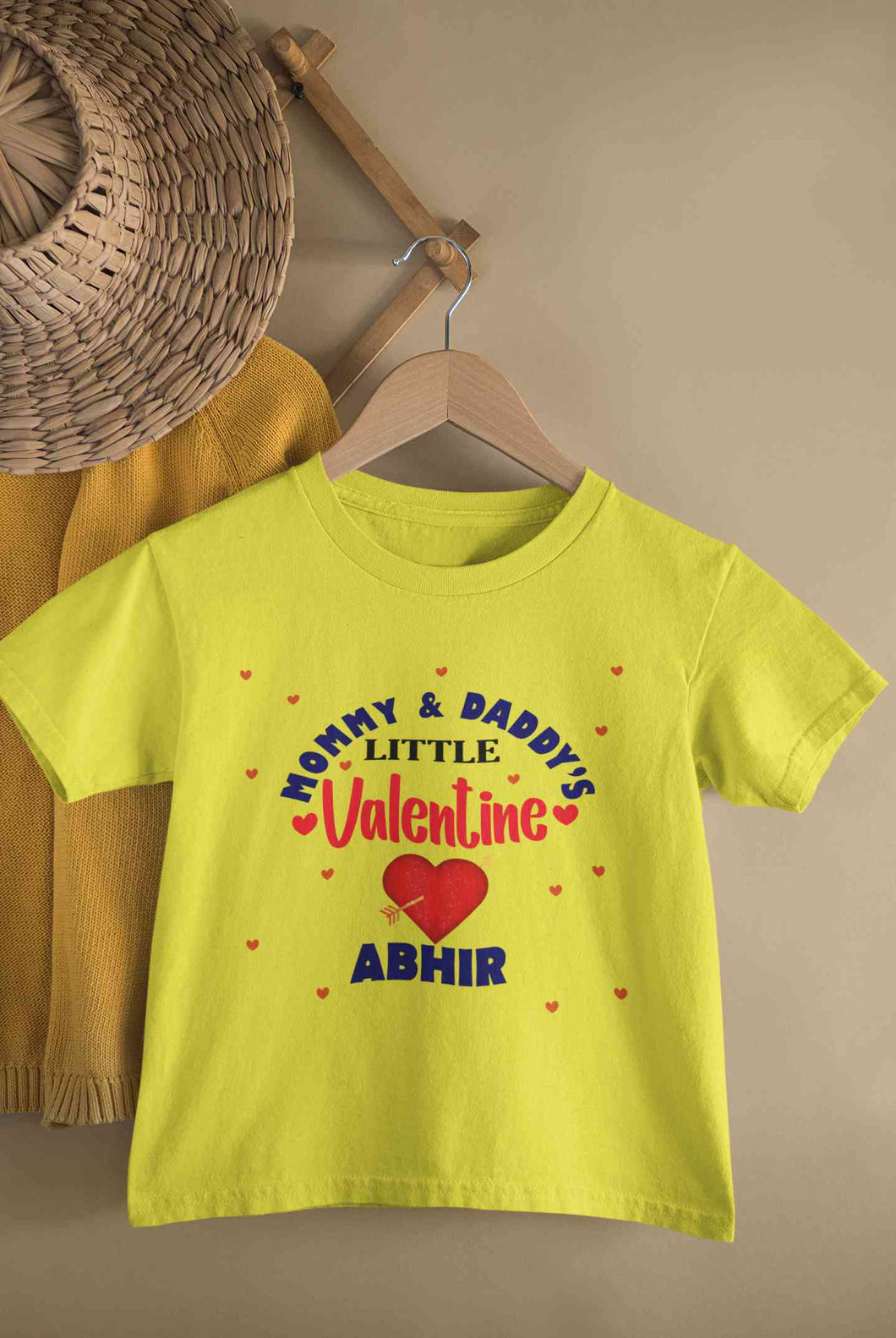 Custom Name Mommys And Daddys Little Valentine Half Sleeves T-Shirt for Boy-KidsFashionVilla