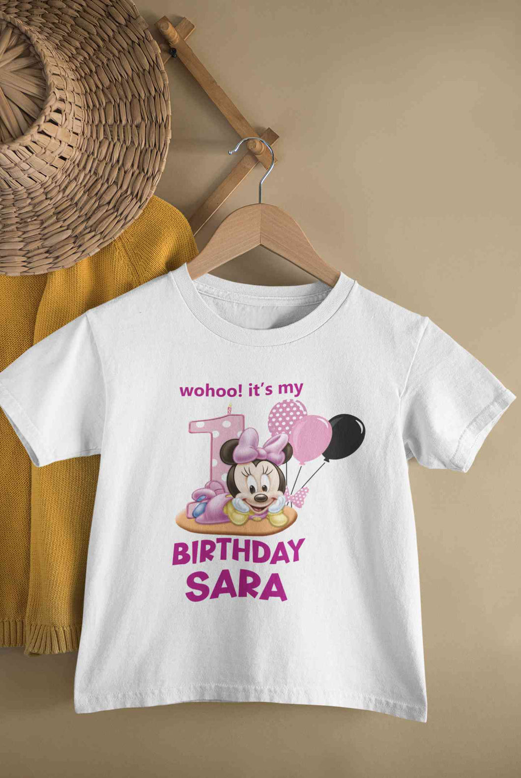 Custom Name Its My First Birthday Half Sleeves T-Shirt For Girls -KidsFashionVilla
