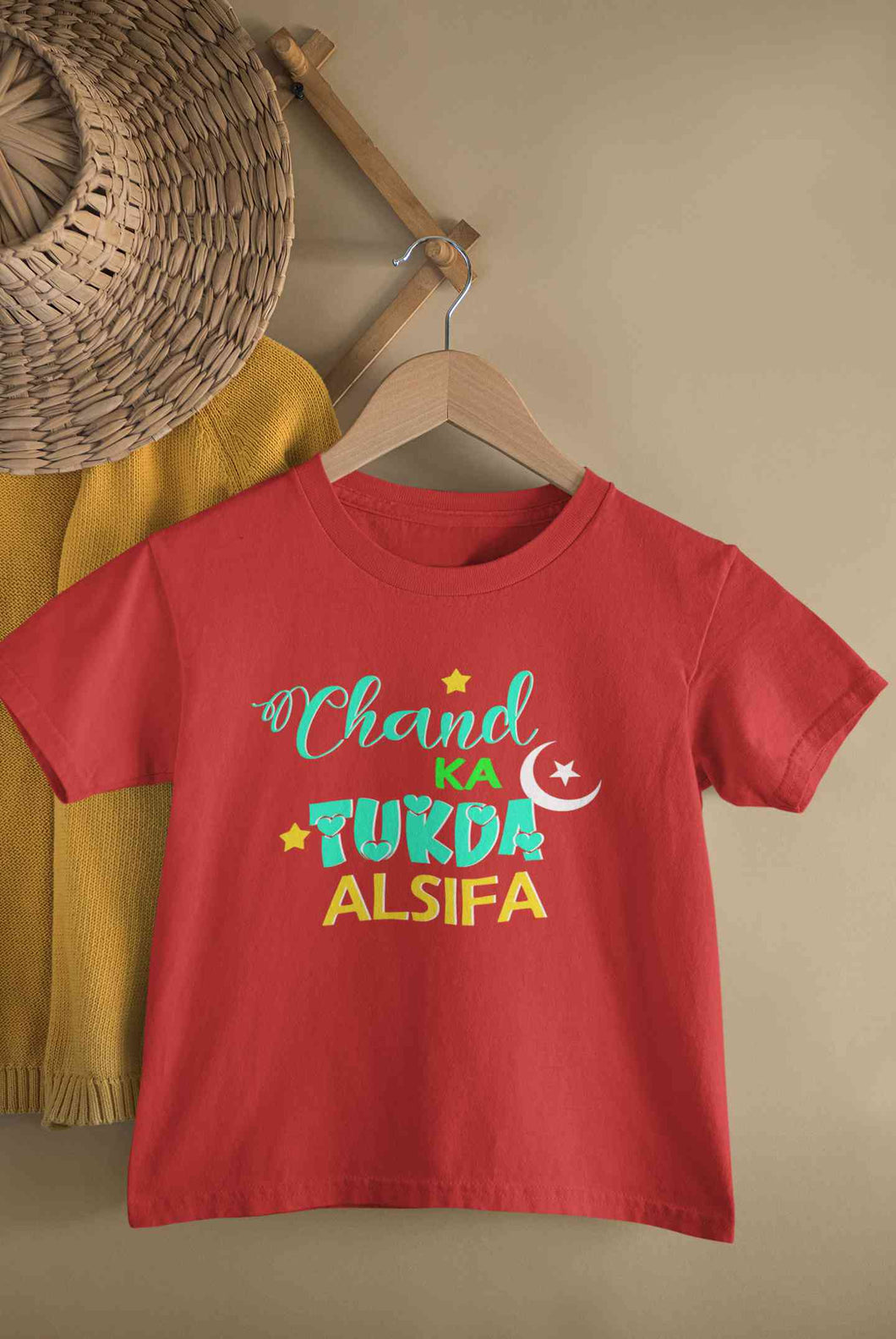 Custom Name Chand Ka Tukda Half Sleeves T-Shirt For Girls -KidsFashionVilla