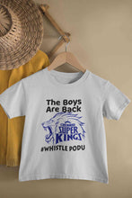 Load image into Gallery viewer, The Boys Are Back Whistle Podu IPL CSK Chennai Super Kings Half Sleeves T-Shirt for Boy-KidsFashionVilla
