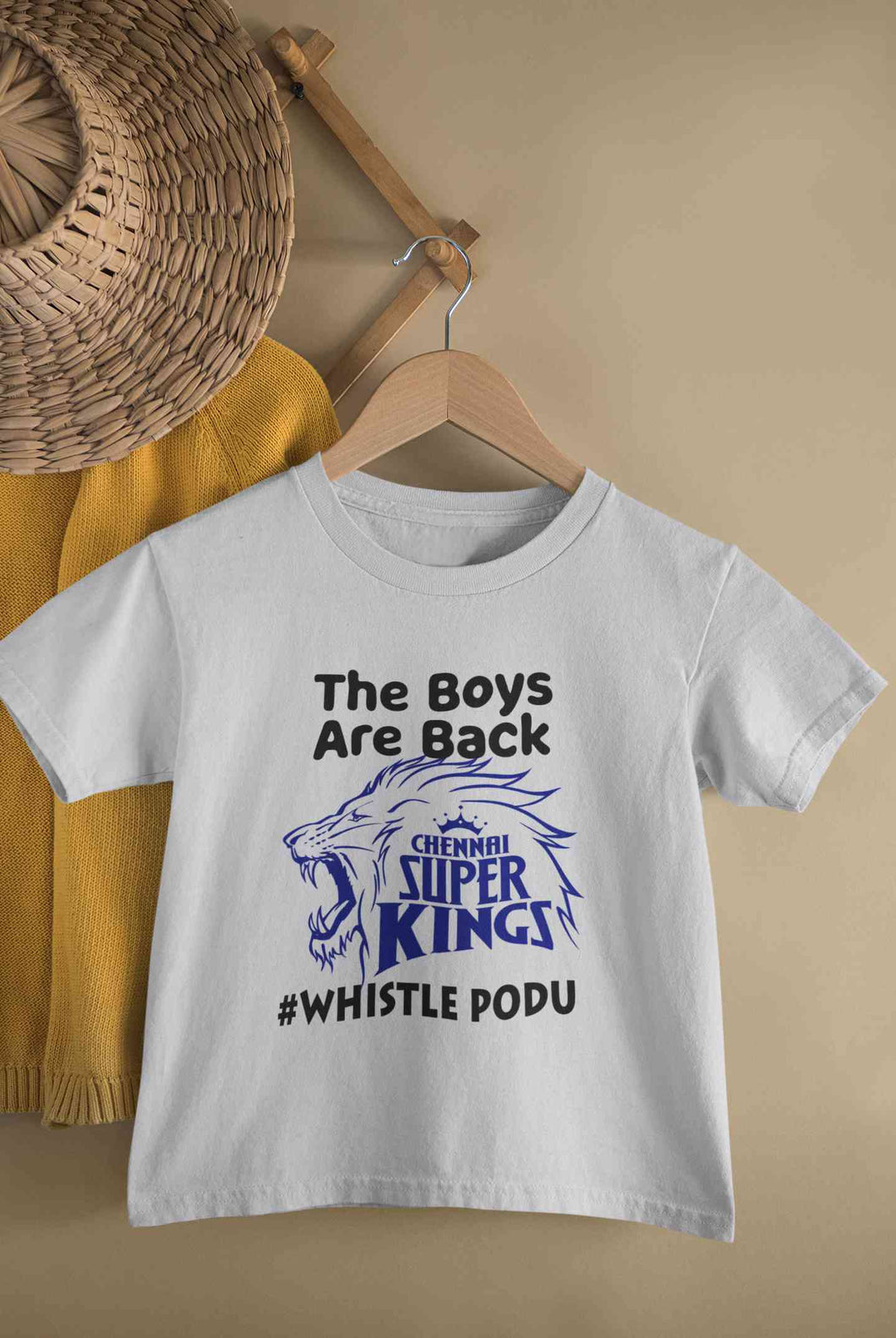 The Boys Are Back Whistle Podu IPL CSK Chennai Super Kings Half Sleeves T-Shirt for Boy-KidsFashionVilla