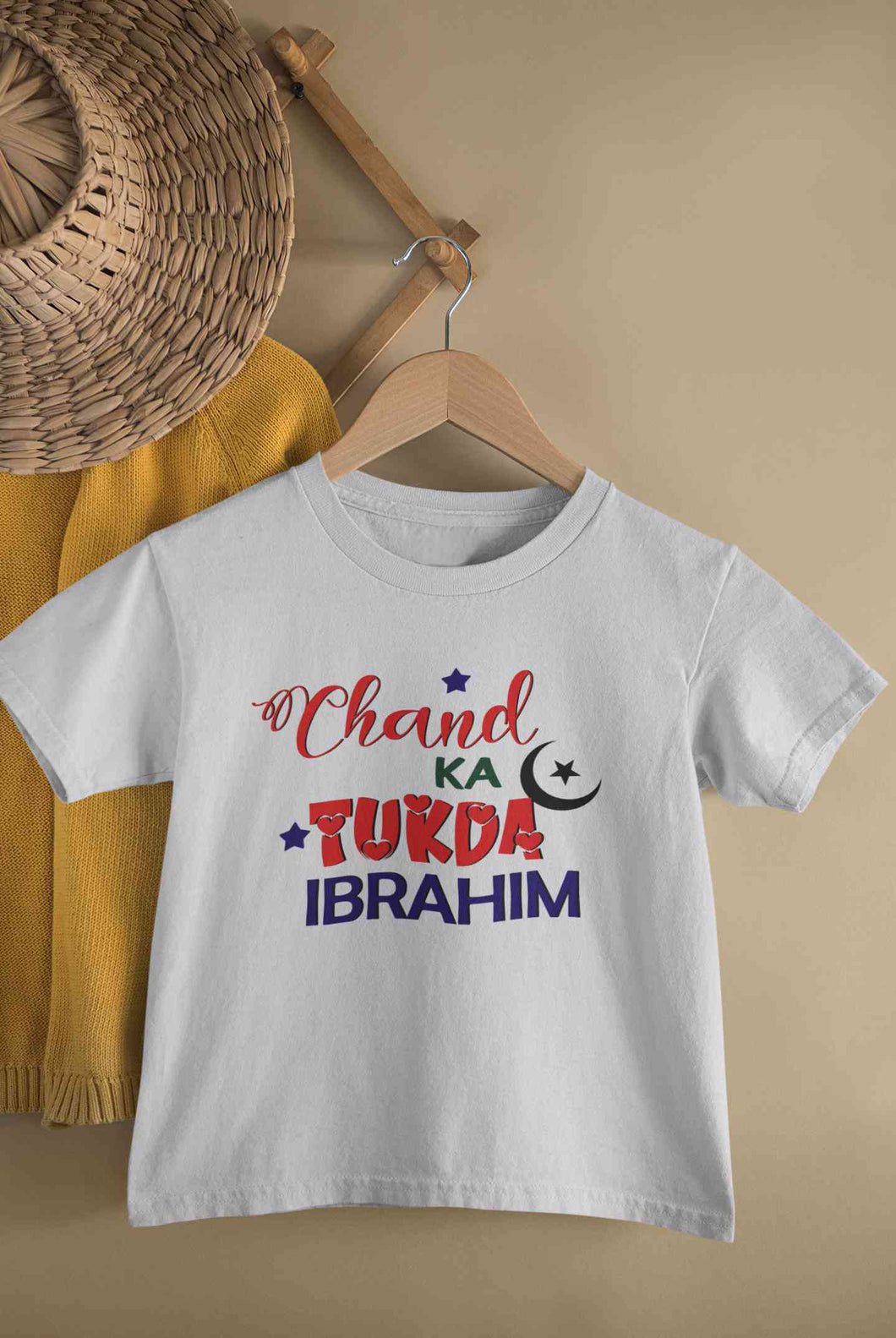 Custom Name Chand Ka Tukda Half Sleeves T-Shirt for Boy-KidsFashionVilla