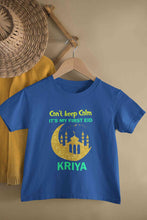 Load image into Gallery viewer, Custom Name Cant Keep Calm My First Eid Half Sleeves T-Shirt For Girls -KidsFashionVilla
