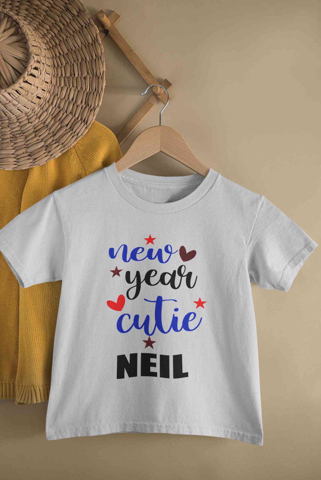 Customized Name New Year Cutie Half Sleeves T-Shirt for Boy-KidsFashionVilla