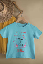 Load image into Gallery viewer, What Santa Does Not Bring Me Mom &amp; Dad Will Christmas Half Sleeves T-Shirt For Girls -KidsFashionVilla

