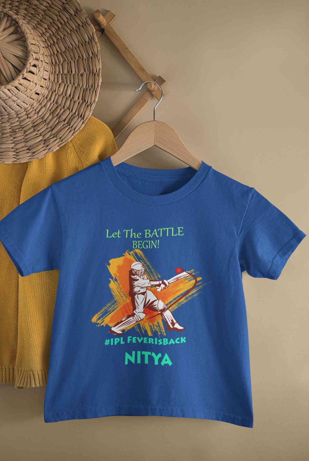 Custom Name IPL Fever Half Sleeves T-Shirt For Girls -KidsFashionVilla