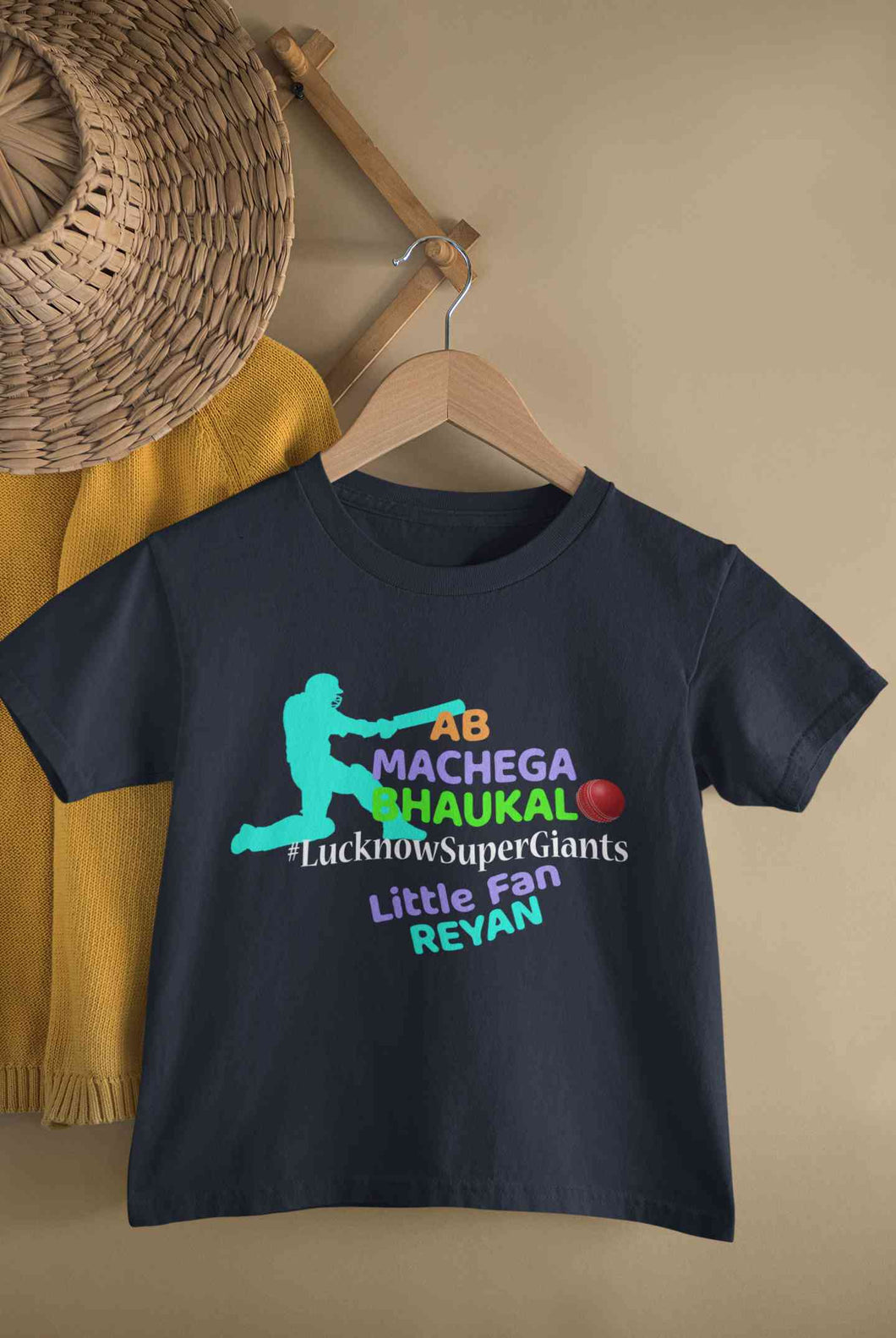 Custom Name IPL LSG LucknowSuperGiants Boy Half Sleeves T-Shirt for Boy-KidsFashionVilla
