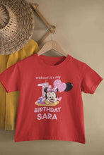 Load image into Gallery viewer, Custom Name Its My First Birthday Half Sleeves T-Shirt For Girls -KidsFashionVilla
