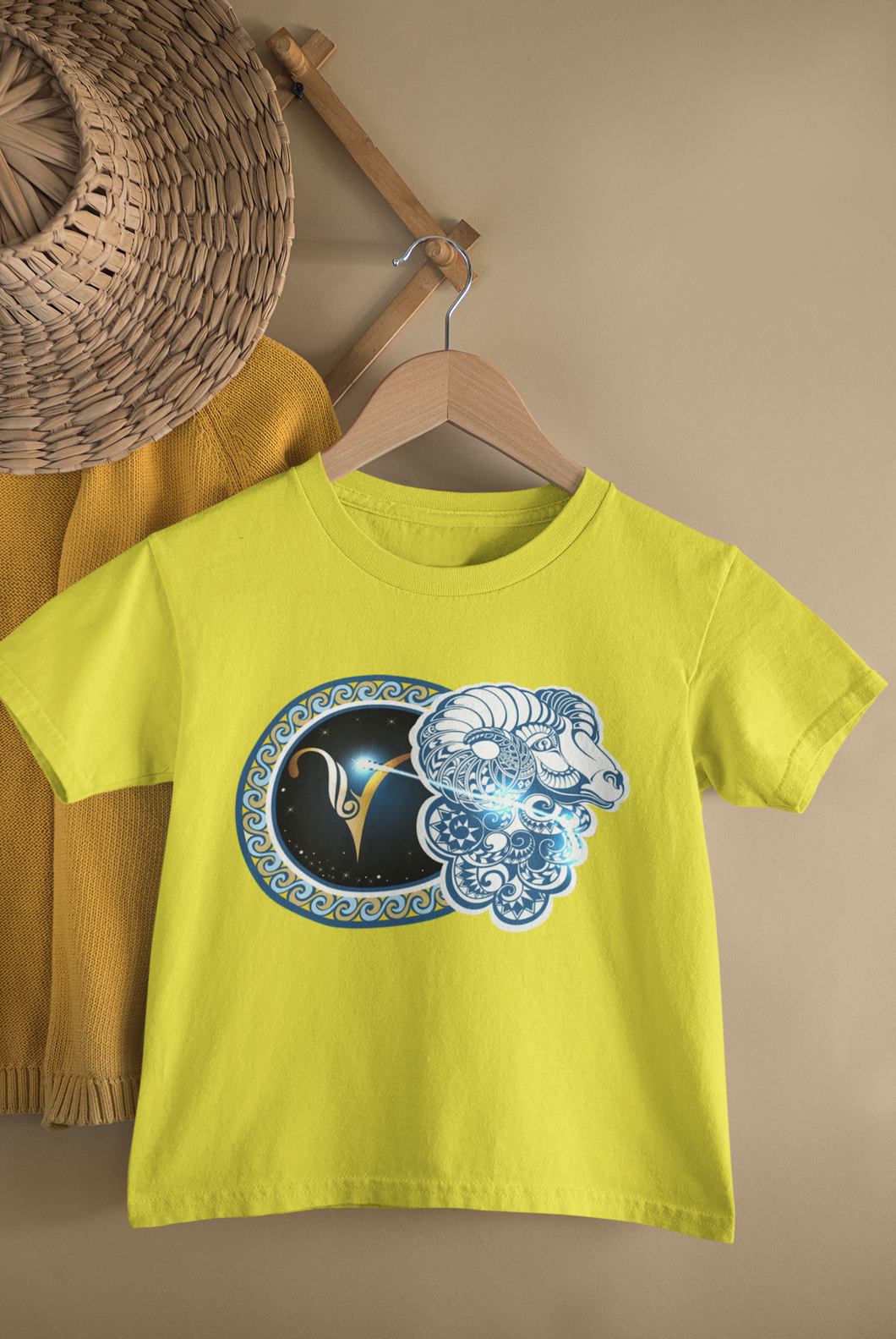 Aries Zodiac Sign Half Sleeves T-Shirt for Boy-KidsFashionVilla