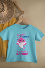 Load image into Gallery viewer, Custom Name Sister Shark Doo Doo Doo Rakhi Half Sleeves T-Shirt For Girls -KidsFashionVilla
