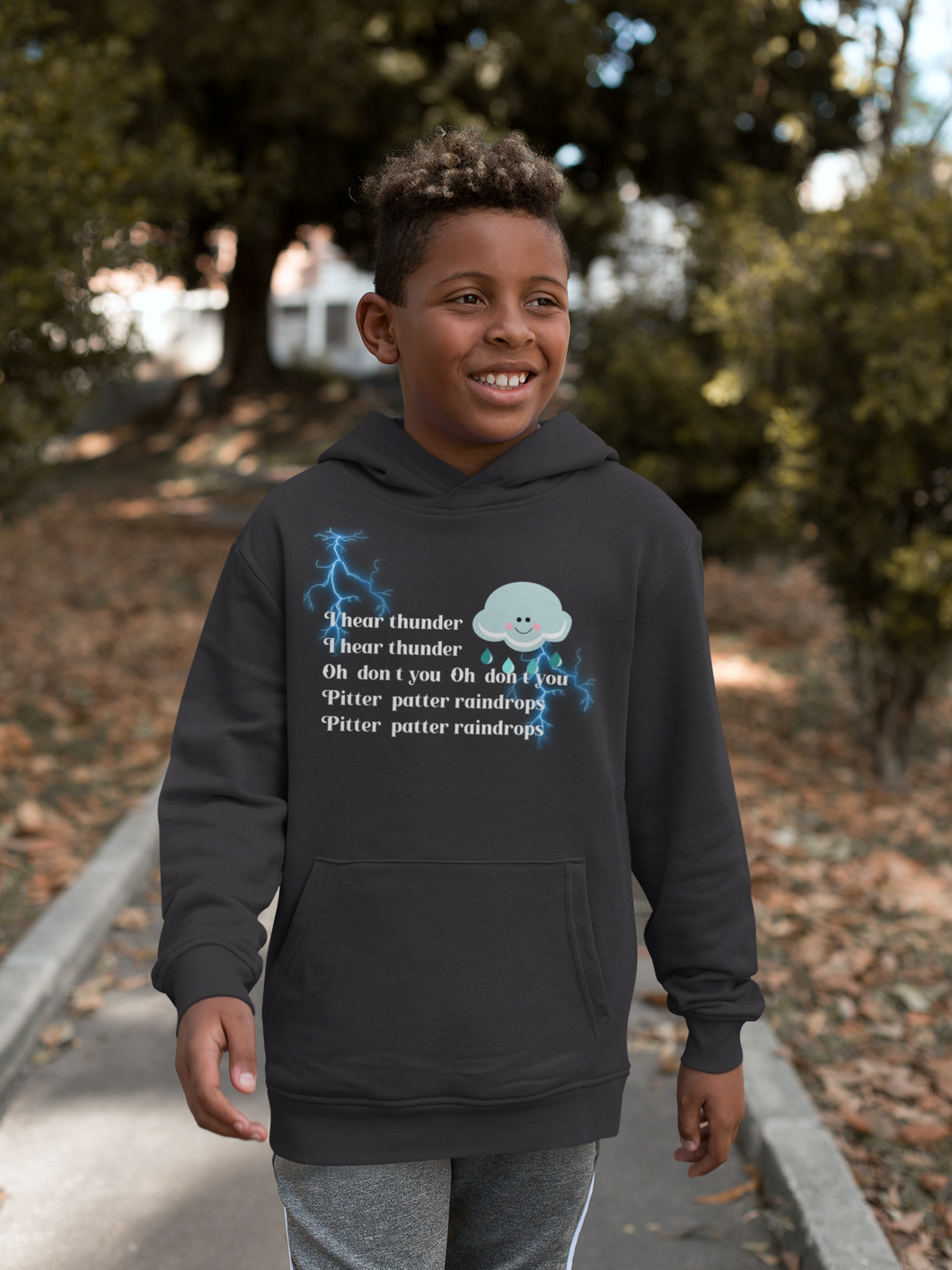 I Hear Thunder Poem Boy Hoodies-KidsFashionVilla