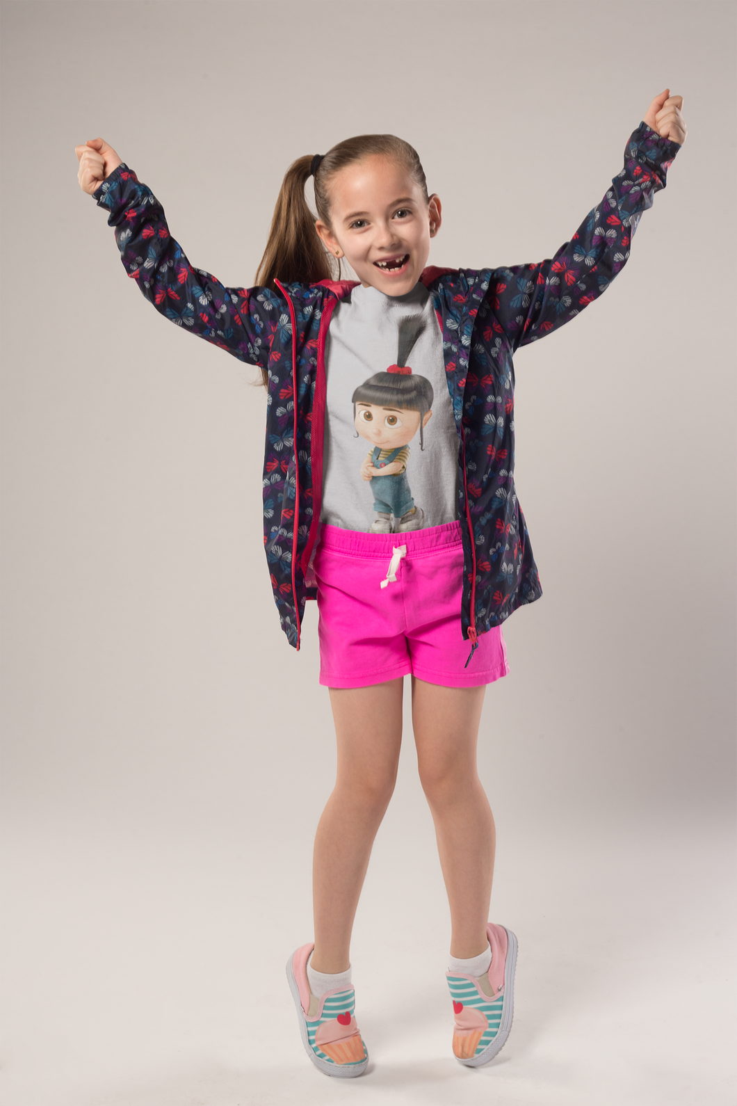 Cute Cartoon Half Sleeves T-Shirt For Girls -KidsFashionVilla