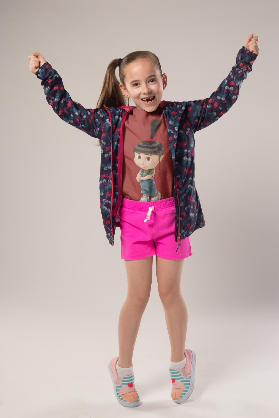 Cute Cartoon Half Sleeves T-Shirt For Girls -KidsFashionVilla