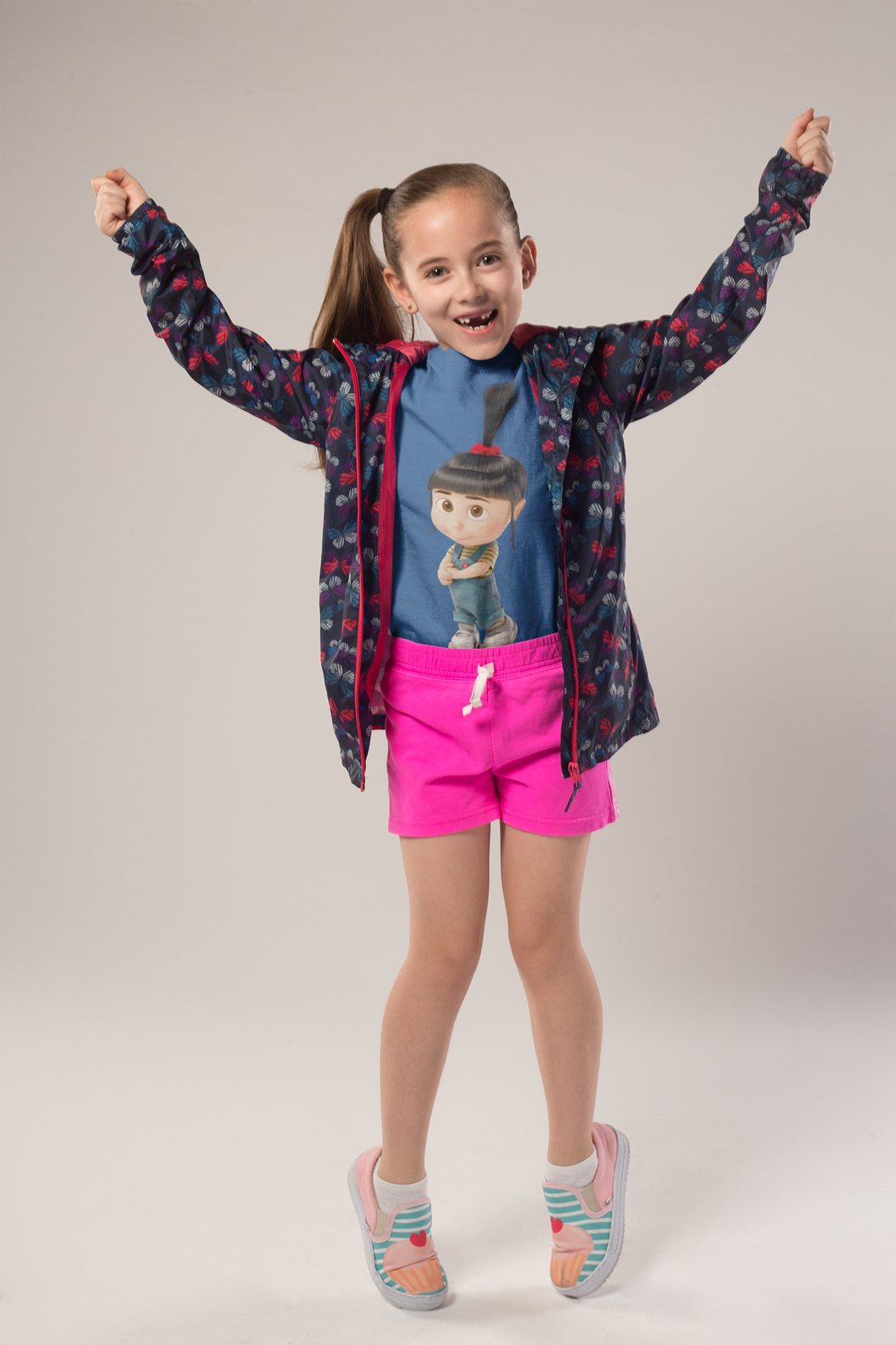 Cute Cartoon Half Sleeves T-Shirt For Girls -KidsFashionVilla