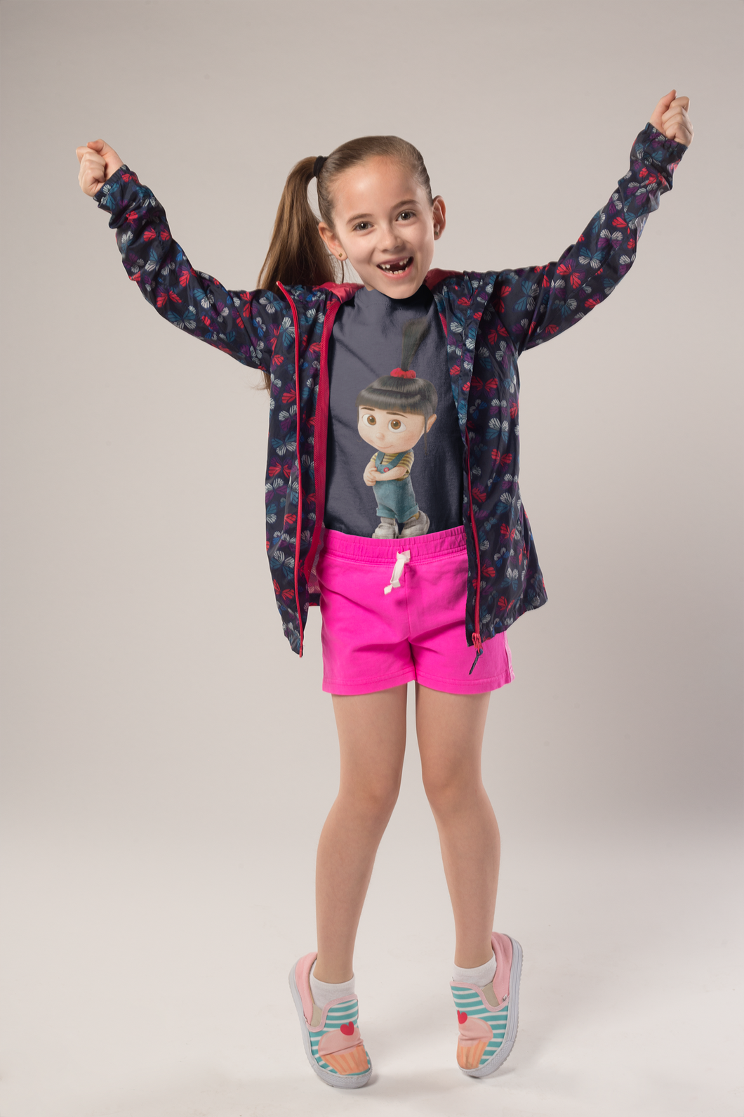 Cute Cartoon Half Sleeves T-Shirt For Girls -KidsFashionVilla