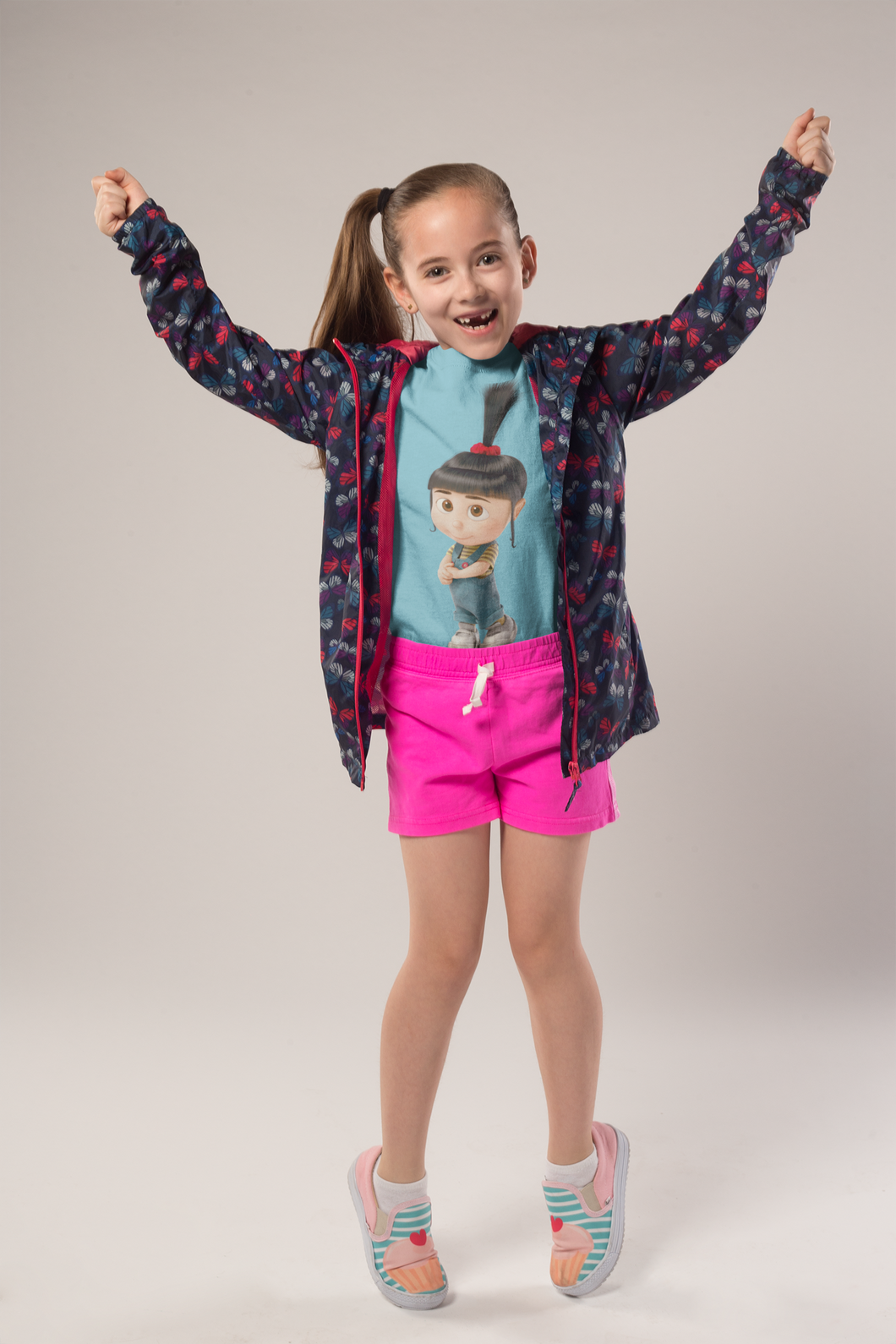 Cute Cartoon Half Sleeves T-Shirt For Girls -KidsFashionVilla