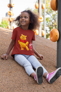 Cute Cartoon Half Sleeves T-Shirt For Girls -KidsFashionVilla