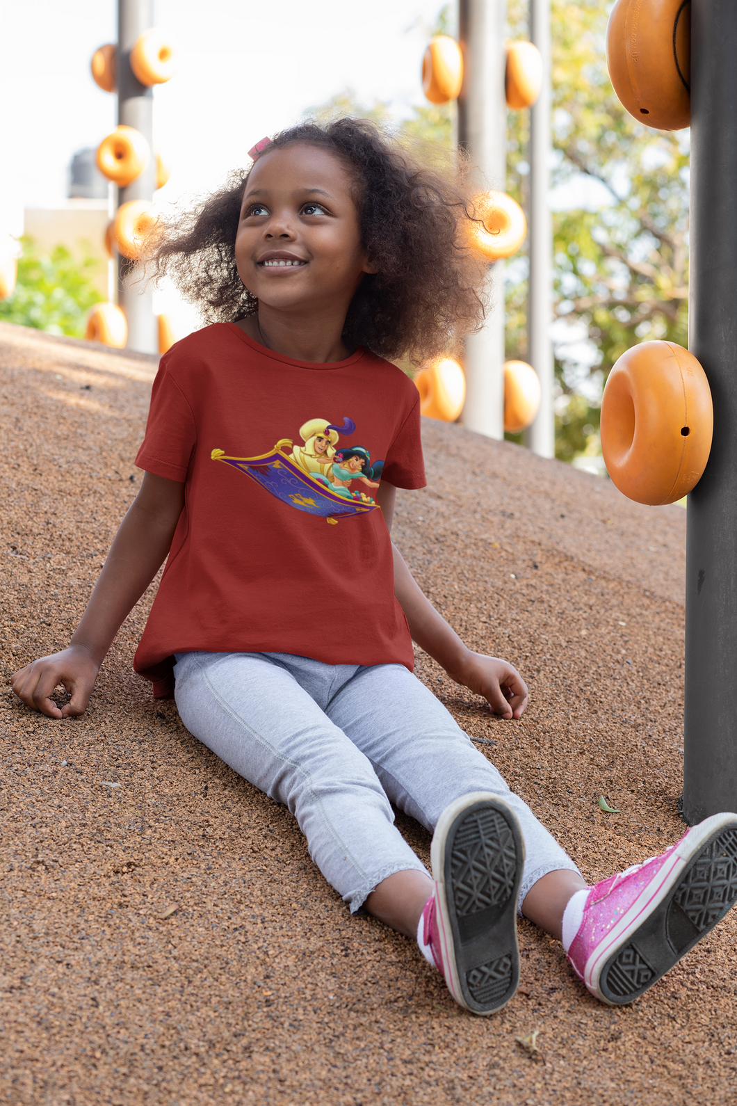 Cute Cartoon Half Sleeves T-Shirt For Girls -KidsFashionVilla